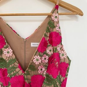 Dress the Population Nordstrom Floral Midi Dress with Cropped Under-Slip